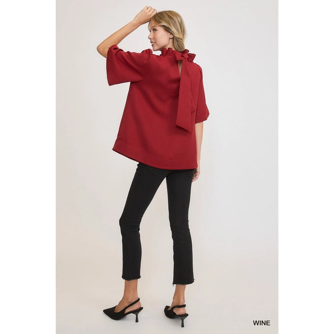 Ruffle Neck Top