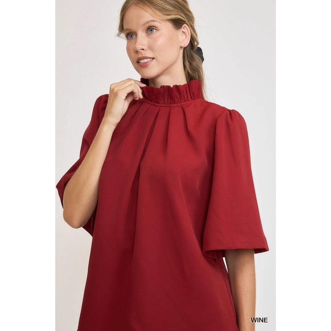 Ruffle Neck Top