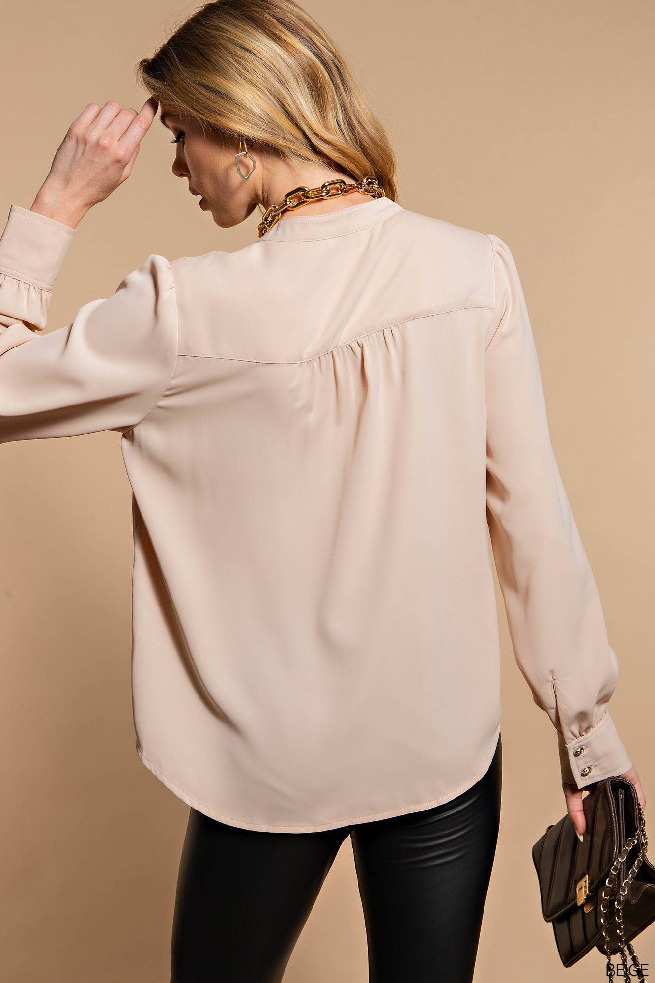 ELEGANT SILKY SHIRT BUTTON-UP