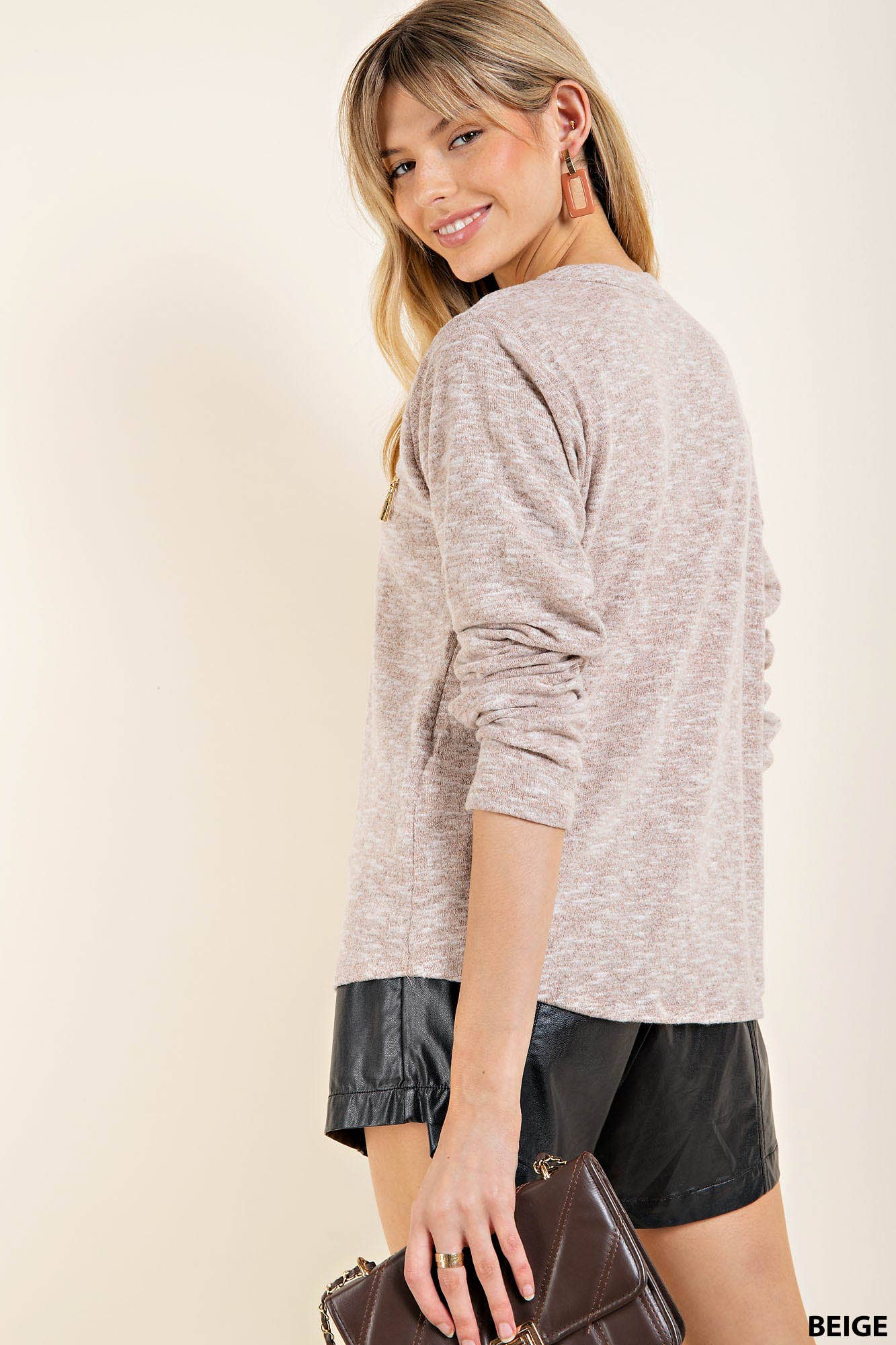 SLUB BRUSHED HACCI LONG SLEEVE TOP