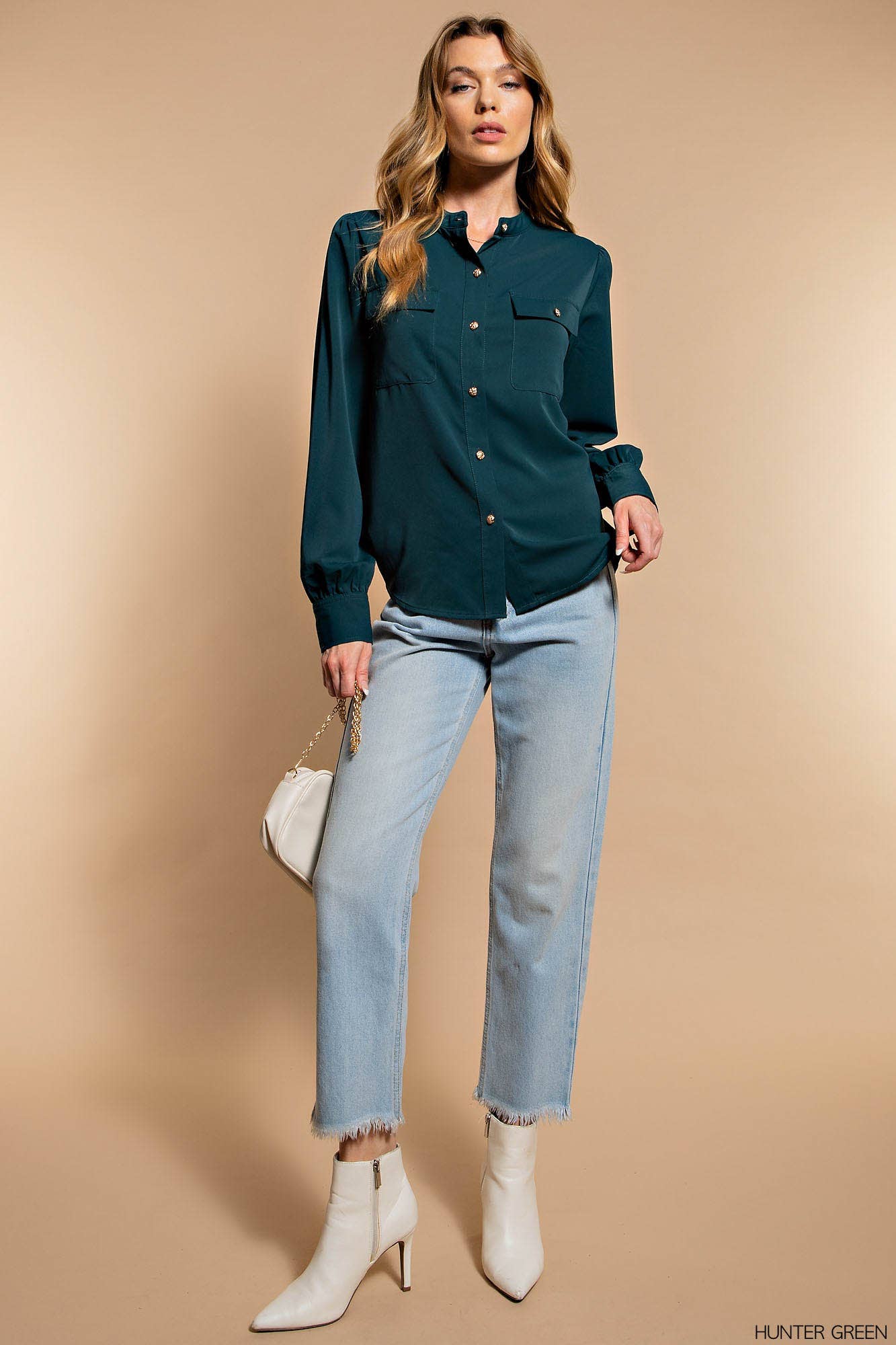 ELEGANT SILKY SHIRT BUTTON-UP