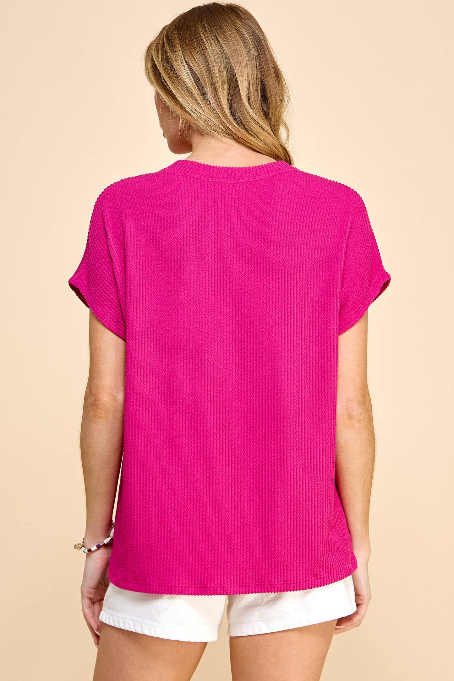 Solid Ribbed Top with Pockets