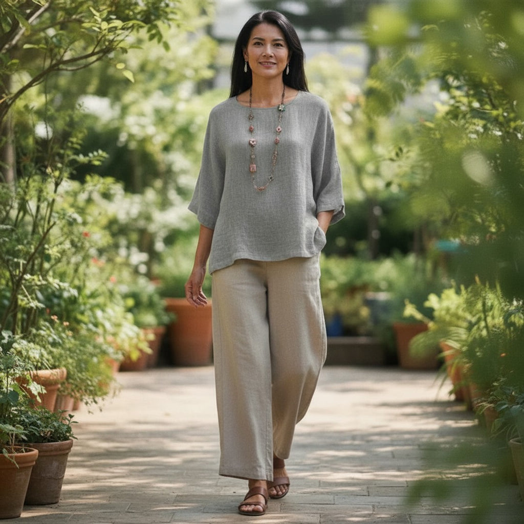 Sable | Women's Relaxed-Fit Blouse V-Neck Long Sleeve Casual