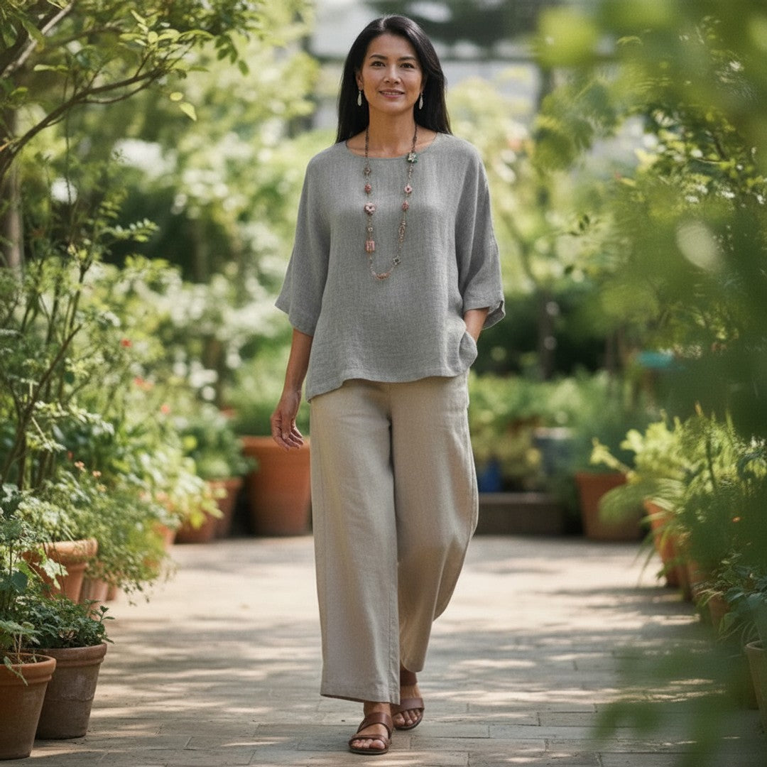 Sable | Women's Relaxed-Fit Blouse V-Neck Long Sleeve Casual