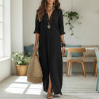 Women's Maxi Shirt Dress – Button Front Weekend Errands