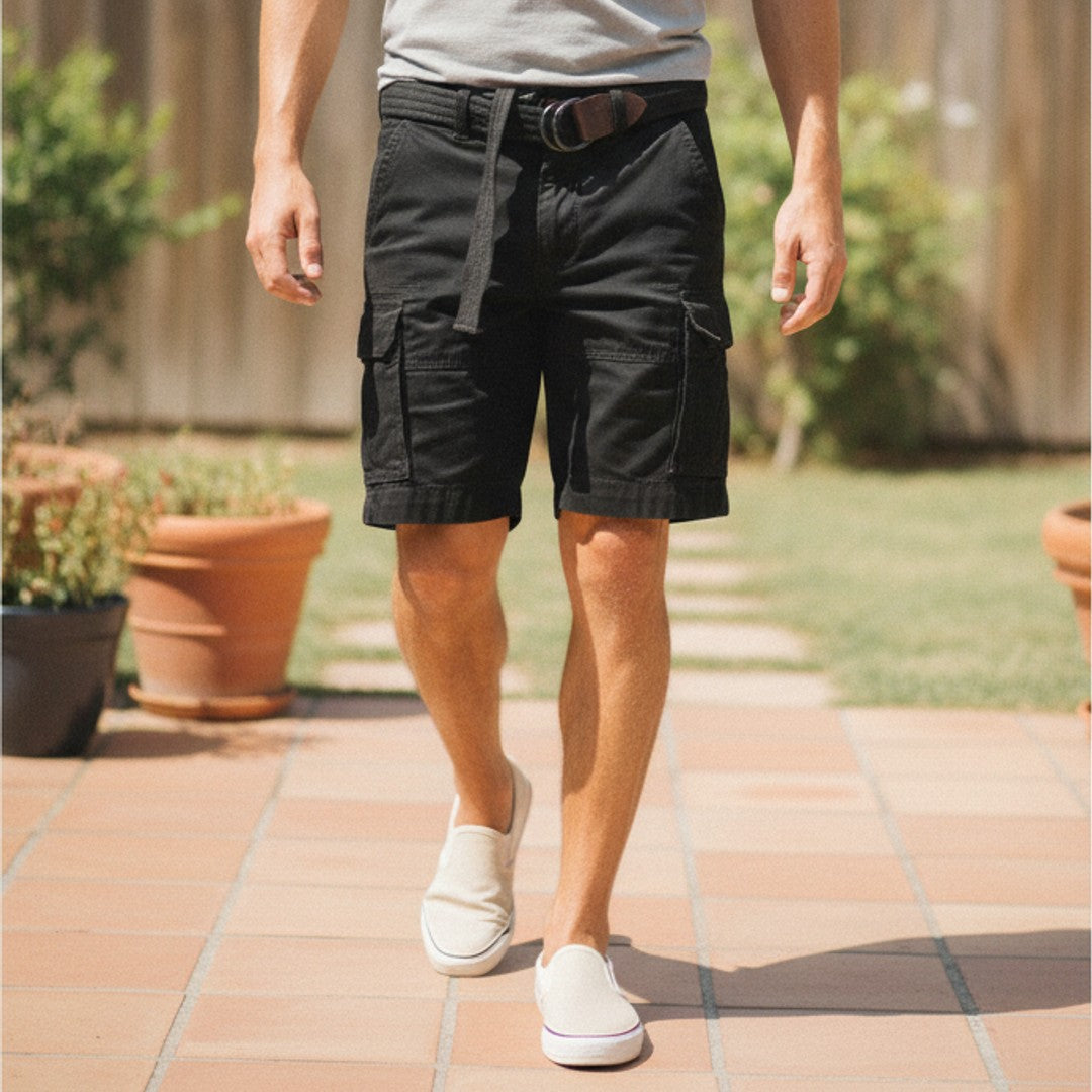 Dexter | Men's Cargo Shorts Web Belt Flap Pockets – Weekend Outings