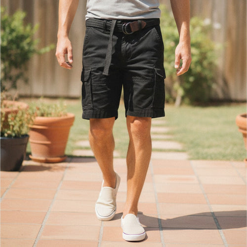 Dexter | Men's Cargo Shorts Web Belt Flap Pockets – Weekend Outings