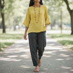 Sable | Women's Relaxed-Fit Blouse V-Neck Long Sleeve Casual