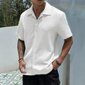 Marco Cuban Collar Button-Front Shirt for Men