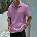 Marco Cuban Collar Button-Front Shirt for Men