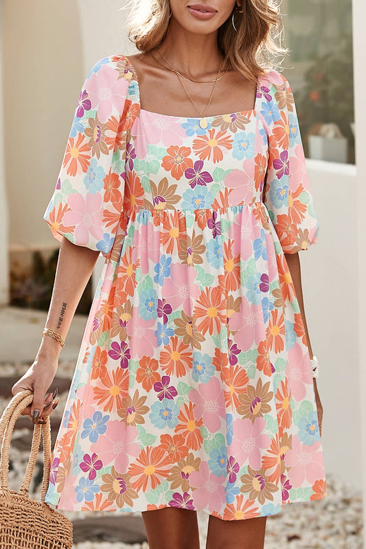 Floral Puff Sleeve Babydoll